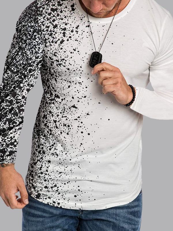 

Men lovely Casual O Neck Print White T-shirt