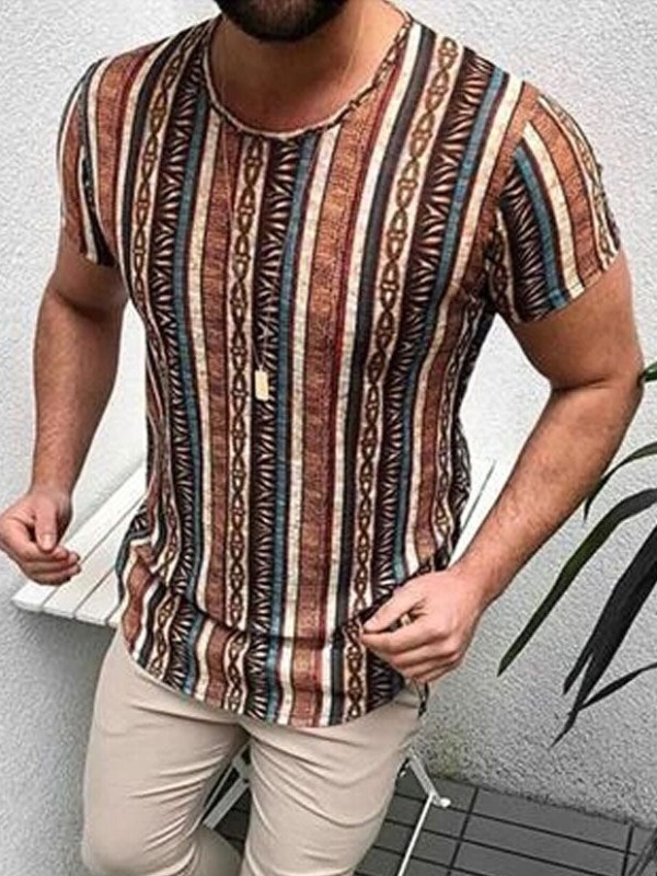 

lovely Trendy O Neck Striped Print T-shirt, Stripe