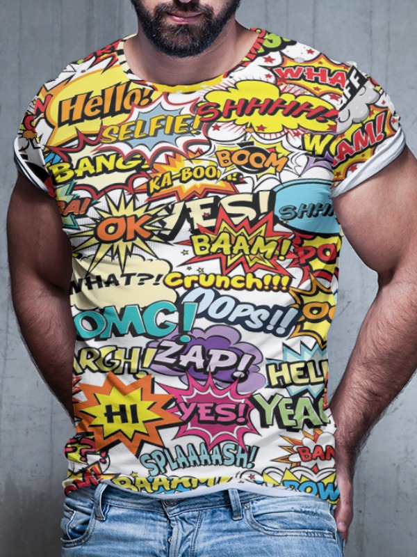 

lovely Street O Neck Letter Print Multicolor T-shirt, Multi