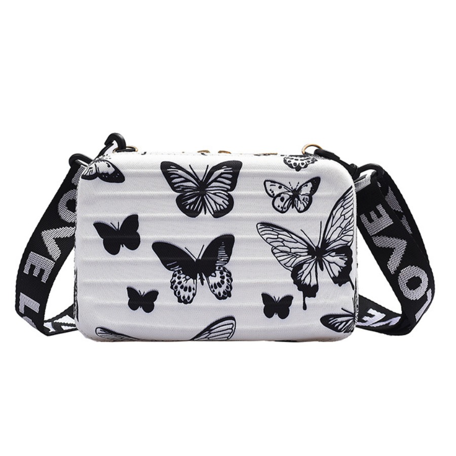 

lovely Trendy Butterfly Print White Crossbody Bag