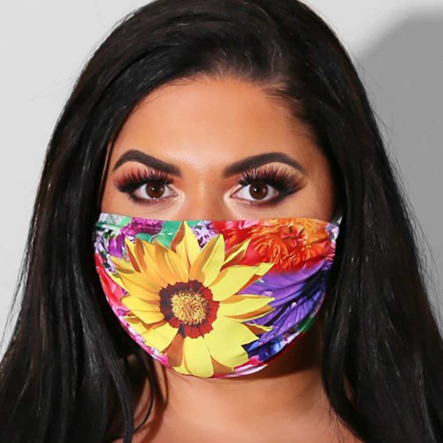 

lovely Floral Print Multicolor Face Mask, Multi