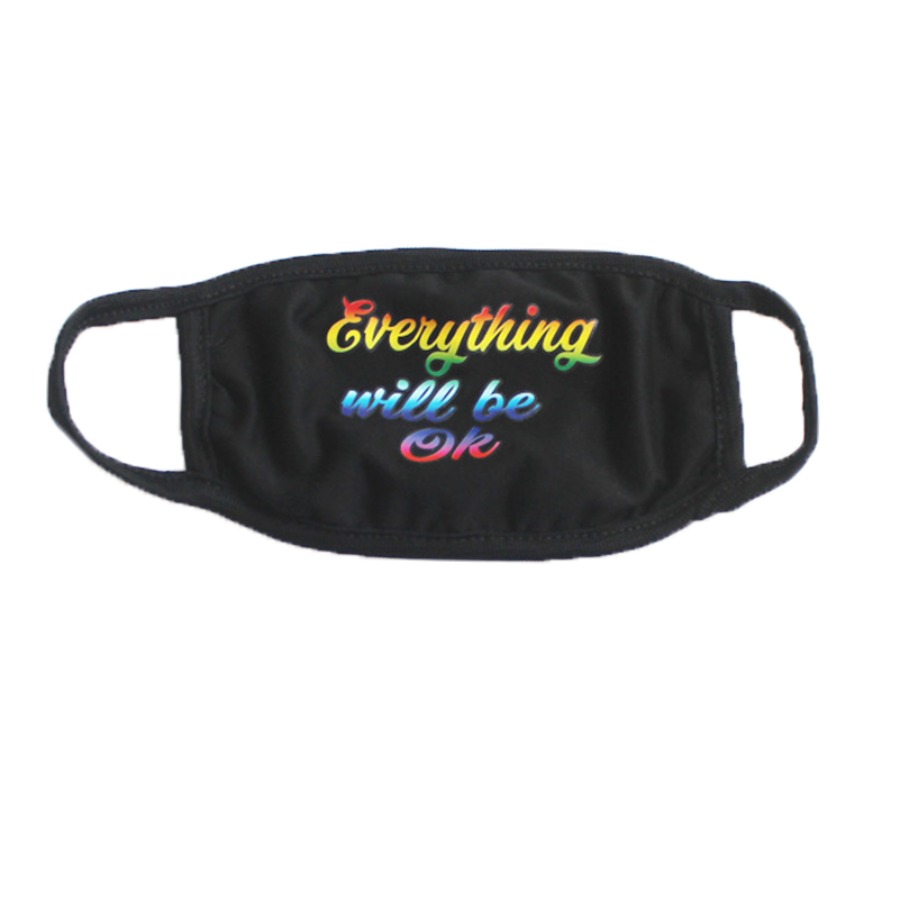 

Lovely Letter Print Black Face Mask