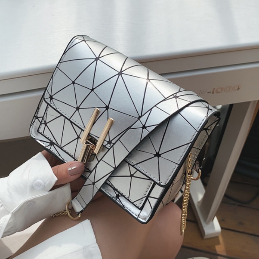 

lovely Trendy Print Silver Crossbody Bag