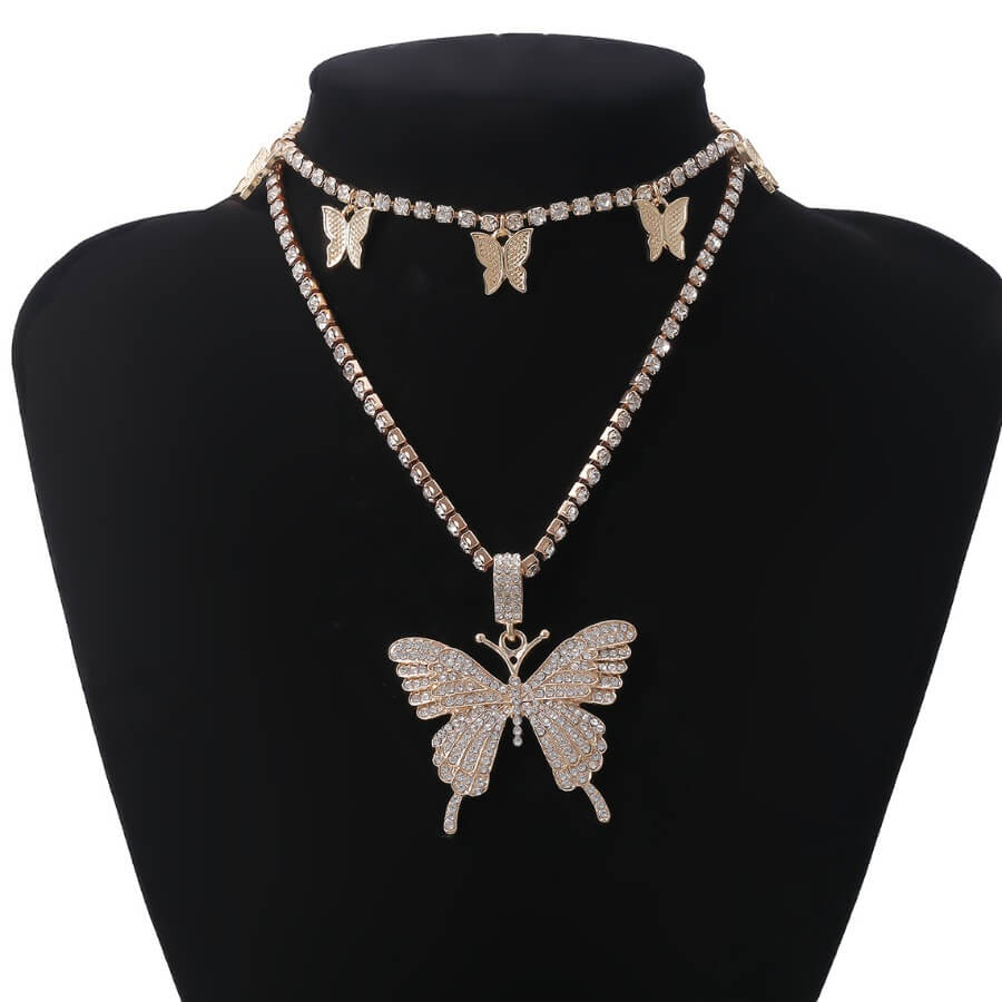 

Lovely Chic Butterfly Gold Necklace