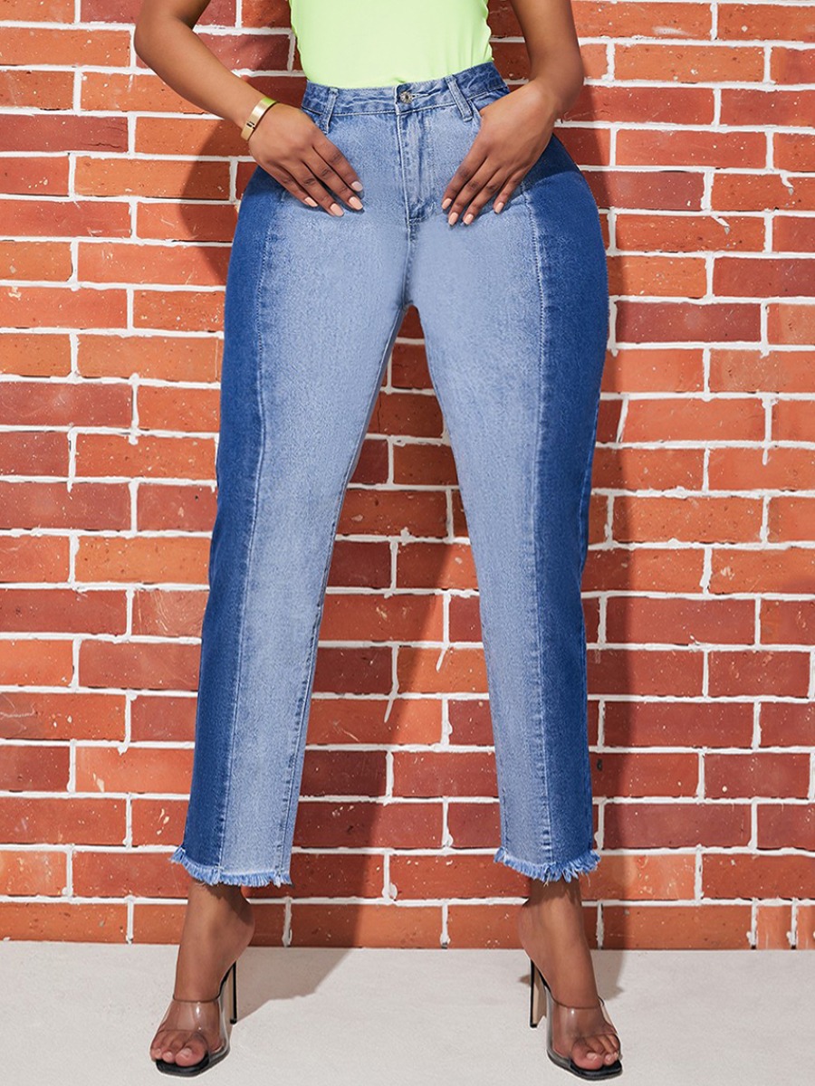 

lovely Street Patchwork Blue Jeans