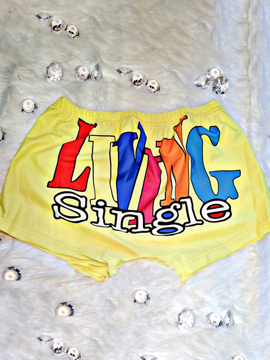 

Lovely Sportswear Letter Print Yellow Plus Size Shorts