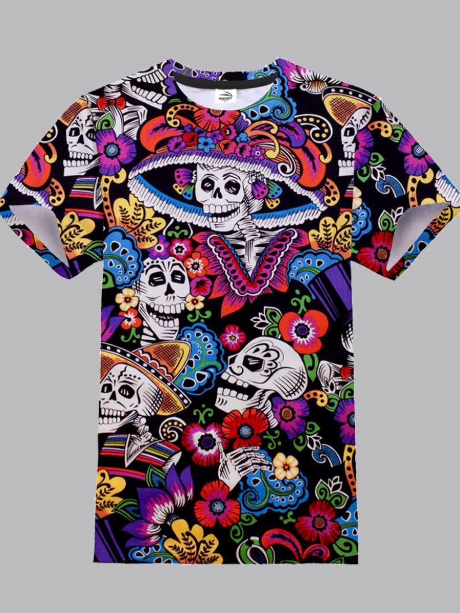 

Men lovely Casual O Neck Digital Print Black T-shirt