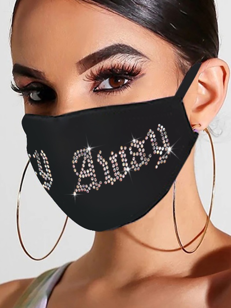 

Lovely Letter Black Face Mask