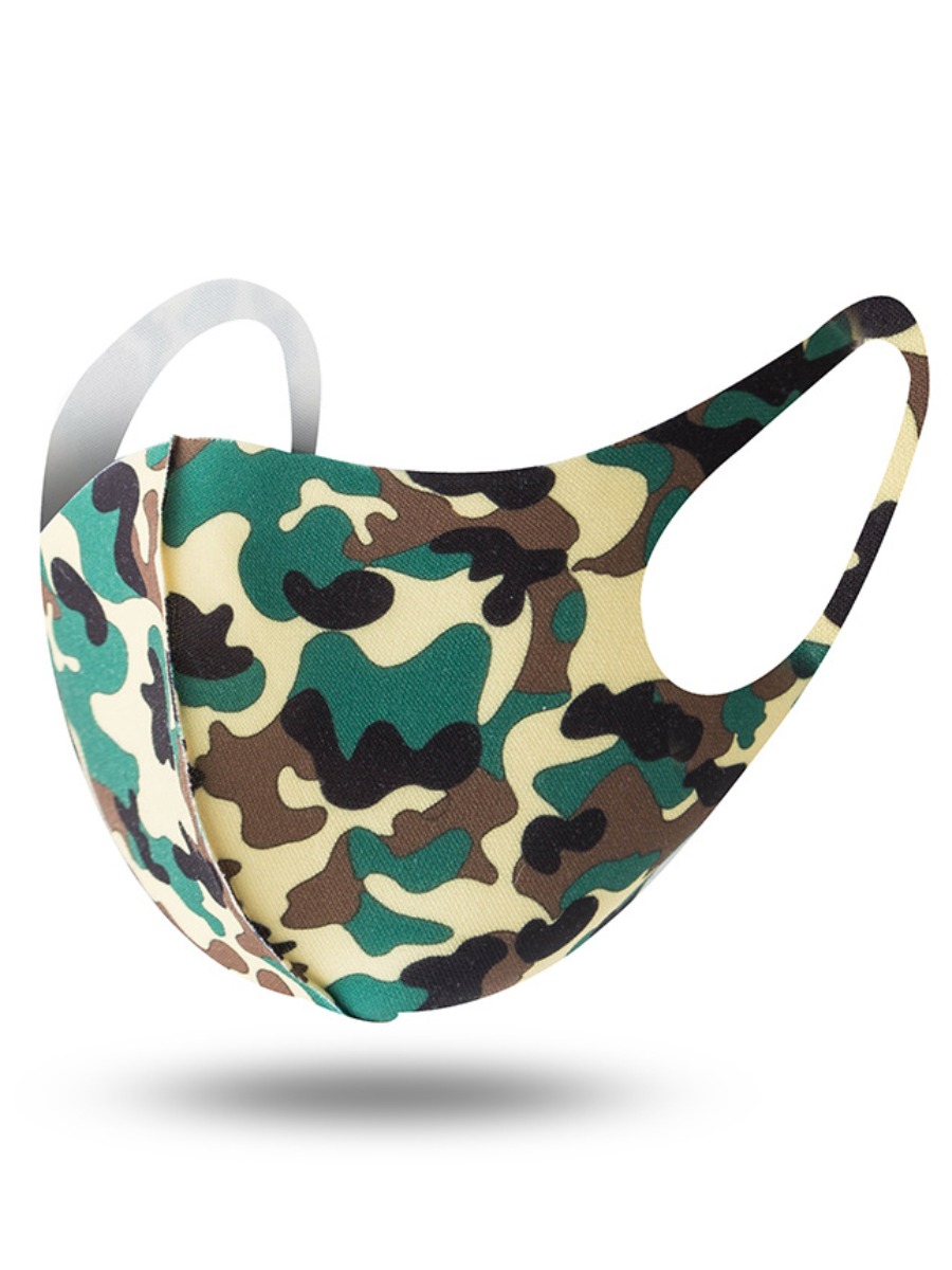 

lovely Camo Print Green Face Mask