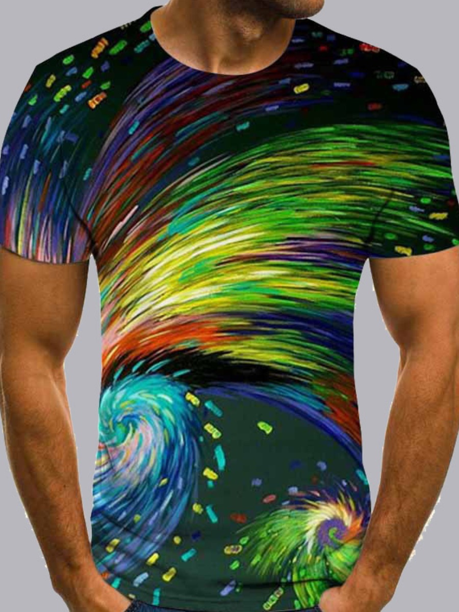 

Men lovely Casual O Neck Print Multicolor T-shirt, Multi