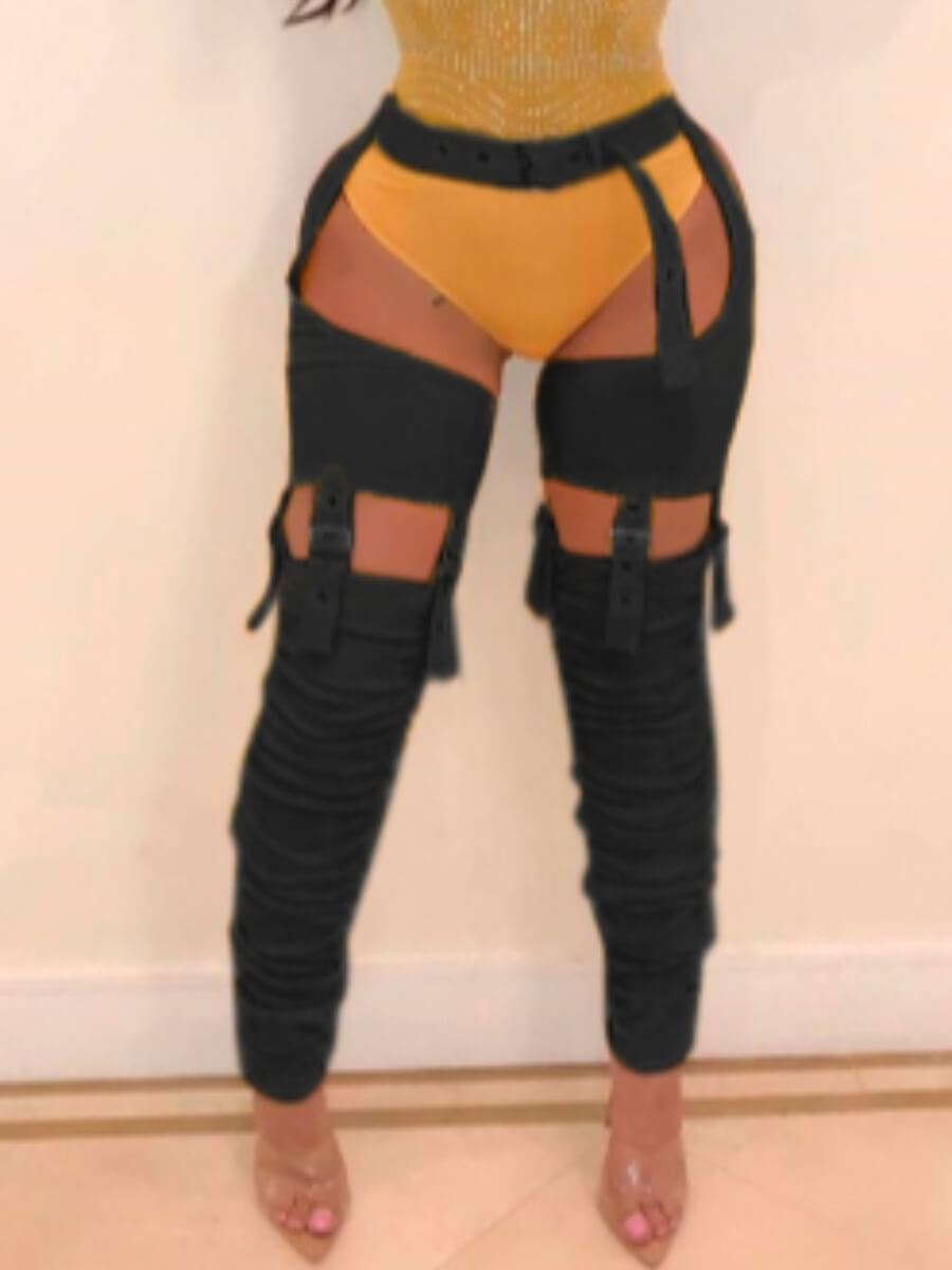 

Lovely Sexy Hollow-out Black Pants