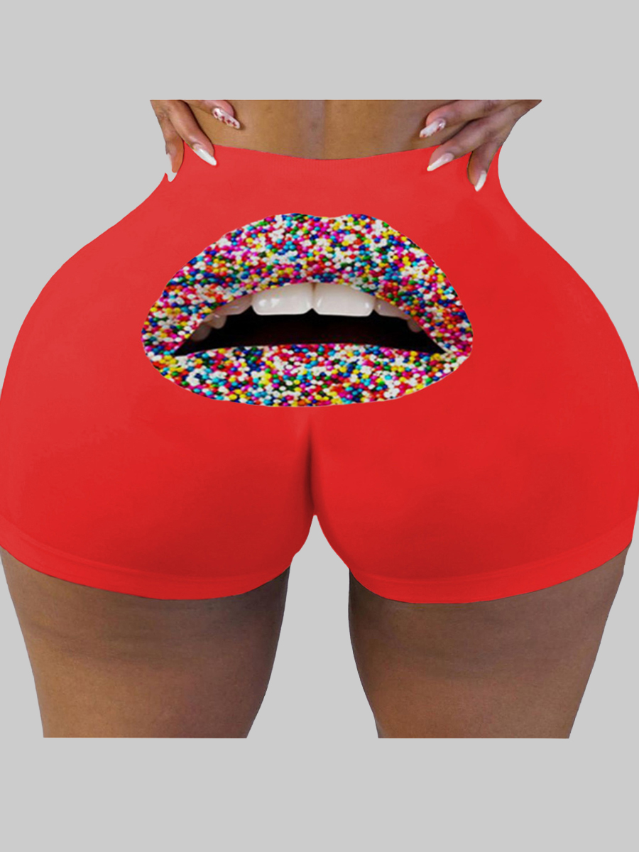 

lovely Sportswear Lip Print Red Sportswear