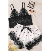 lovely Leisure Lace Patchwork White Sleepwear