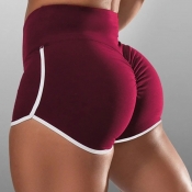 lovely Sportswear Patchwork Wine Red Shorts