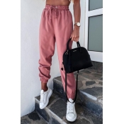 lovely Sportswear Lace-up Pink Pants