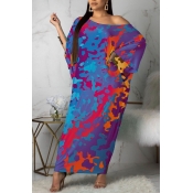 lovely Casual Print Purple Ankle Length Plus Size 