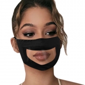 Lovely Print Patchwork Black Face Mask