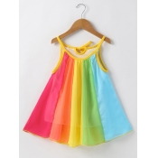 lovely Sweet Rainbow Striped Multicolor Girl Mini 