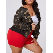 lovely Stylish Camo Print Plus Size Jacket