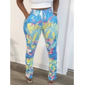 LW Mixed Print Fold Design Pants