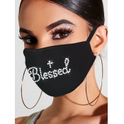 Lovely Letter Silver Face Mask
