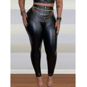 LW Street Zipper Design Skinny Leather Pants