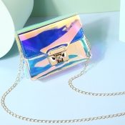 lovely Trendy Chain Strap White Crossbody Bag