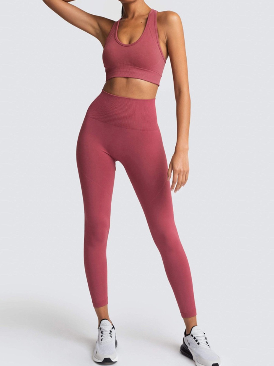 

Lovely Sportswear Basic Skinny Cameo Brown Two-piece Pants Set
