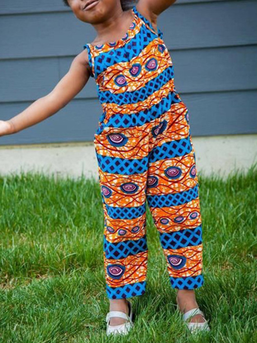 

lovely Leisure U Neck Print Orang One-piece Jumpsuit, Orange