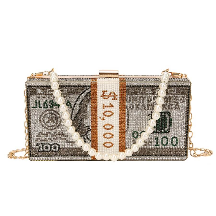 

Lovely Chic Chain Strap Light Grey Crossbody Bag