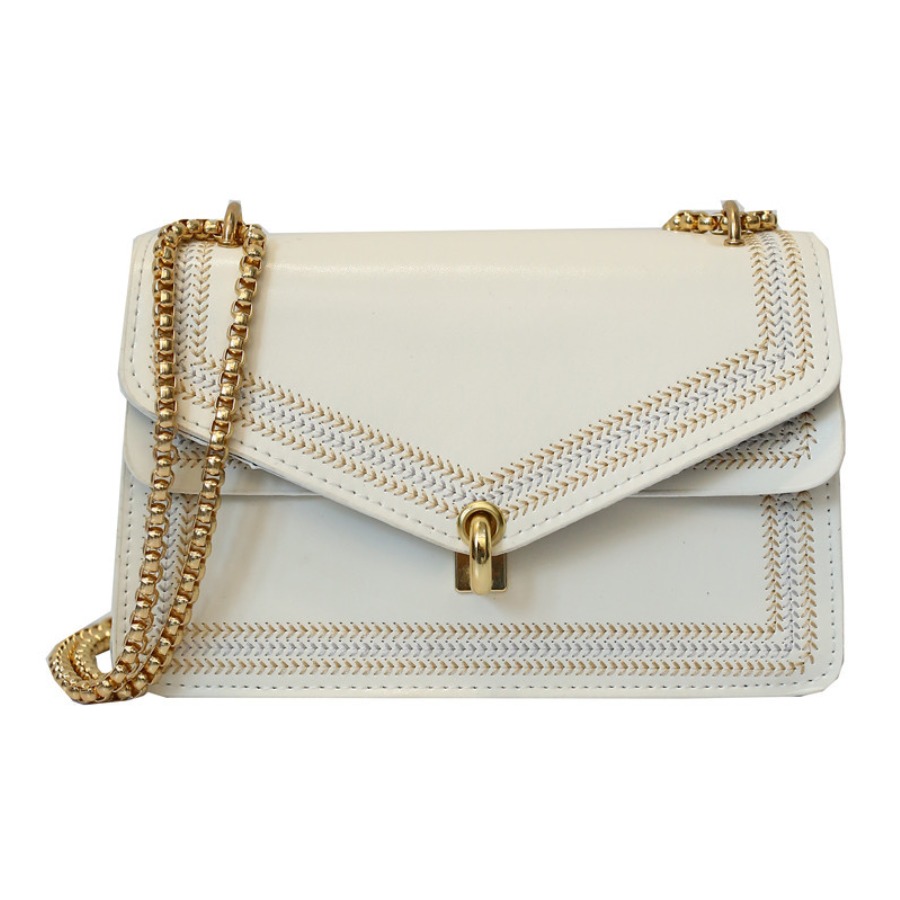 

lovely Chic Chain Strap White Crossbody Bag