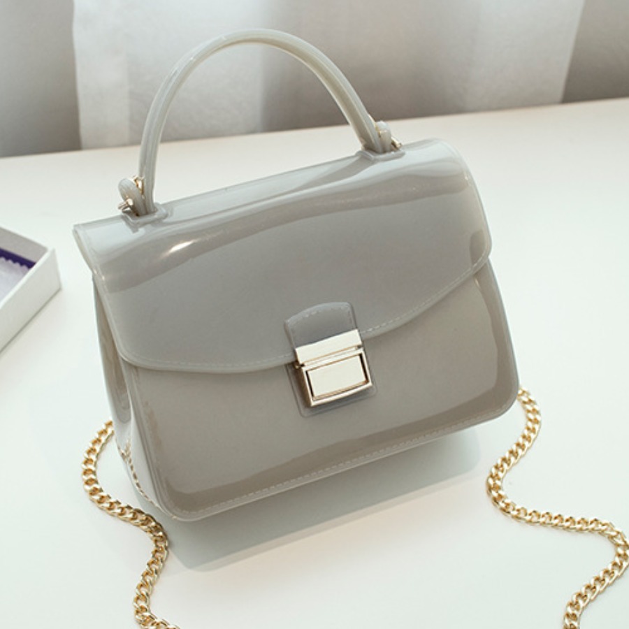 

lovely Chic Chain Strap Light Grey Crossbody Bag