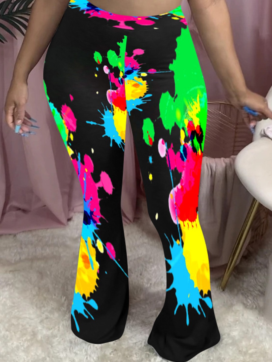 

lovely Street Graffiti Print Black Pants