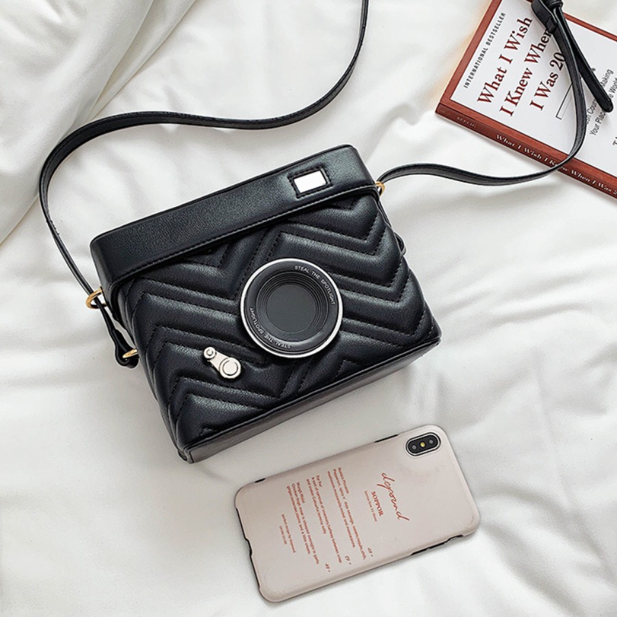 

lovely Chic Camera Black Crossbody Bag