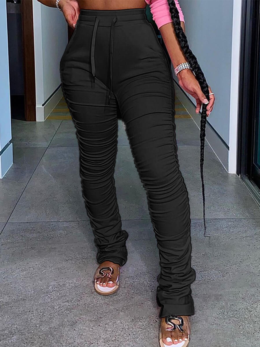 

LW Sportswear Fold Design Black Pants