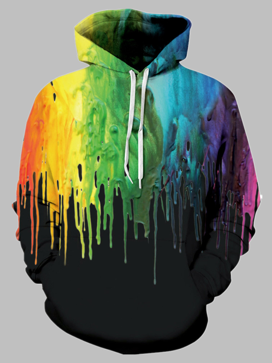 

lovely Casual Hooded Collar Graffiti Print Black Hoodie