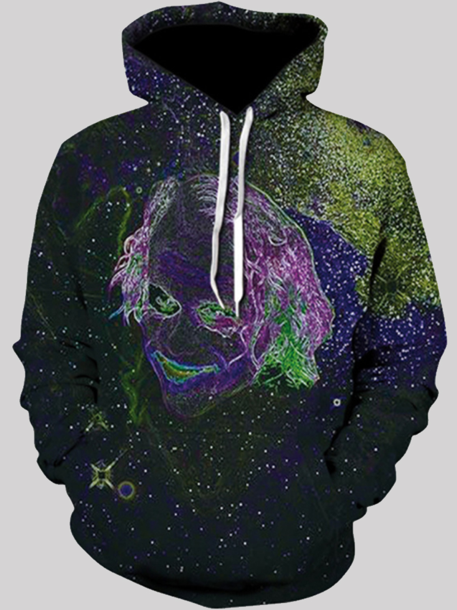 

lovely Leisure Hooded Collar Print Multicolor Men Hoodie, Multi