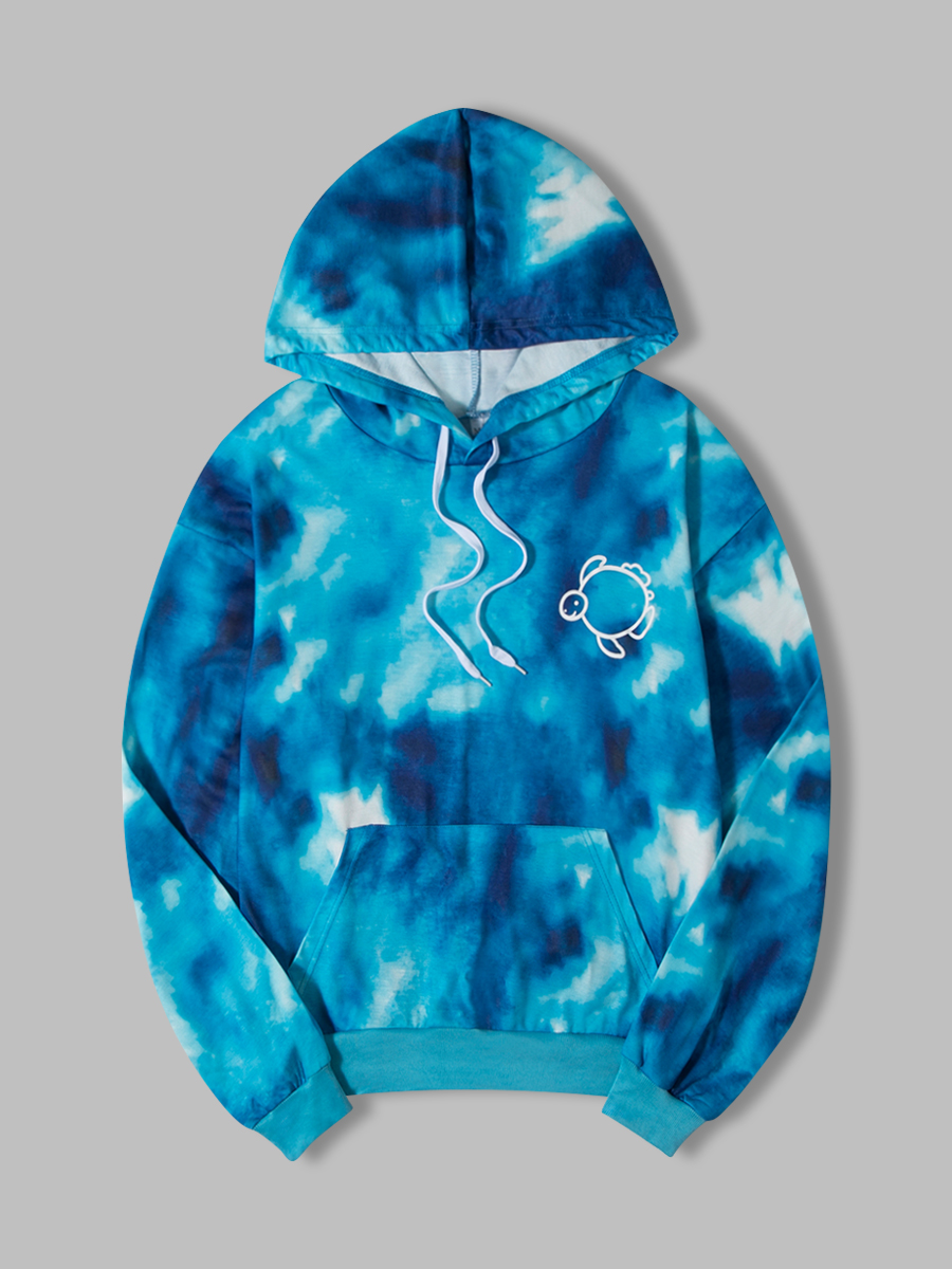 

lovely Casual Hooded Collar Tie-dye Blue Hoodie