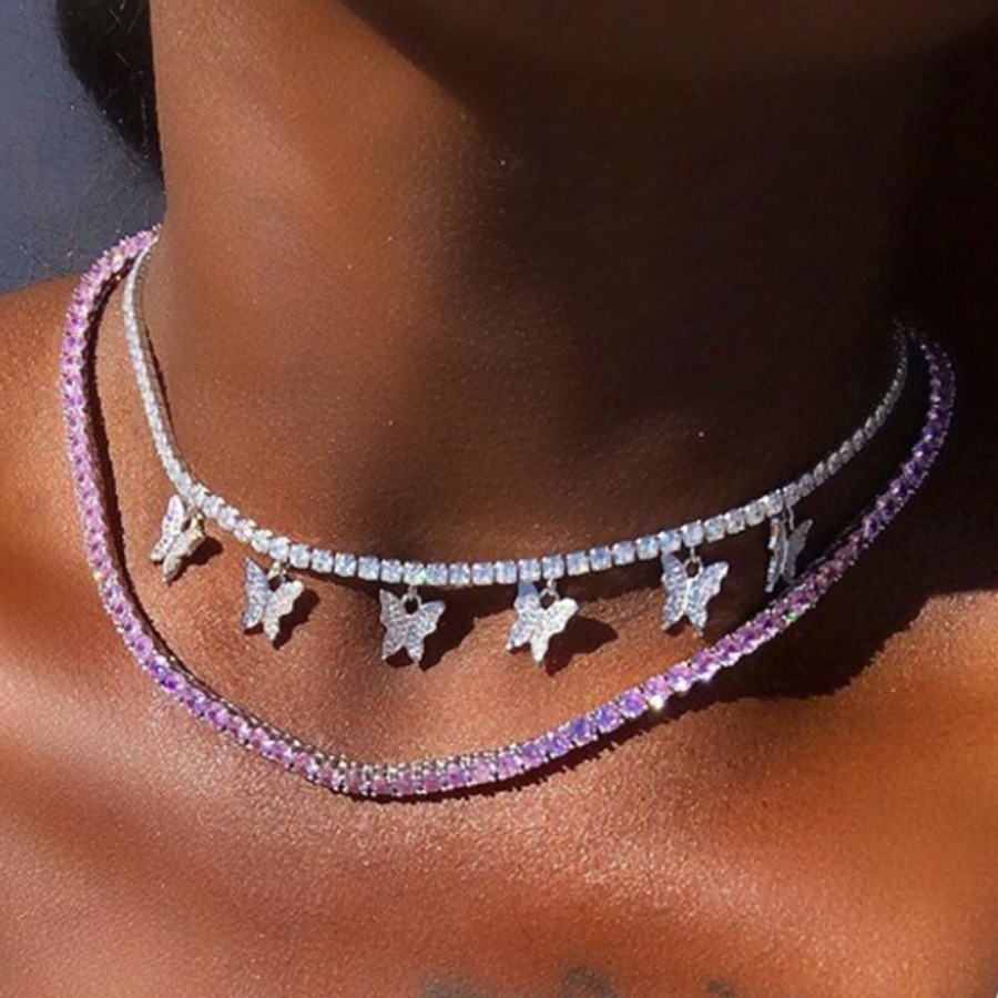 

lovely Trendy Butterfly Silver Necklace