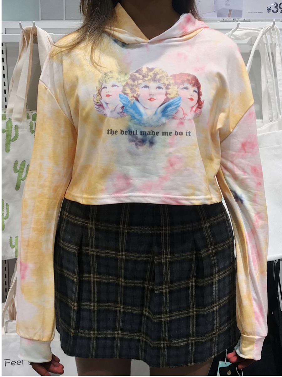 

Lovely Casual Hooded Collar Print Multicolor Hoodie, Multi