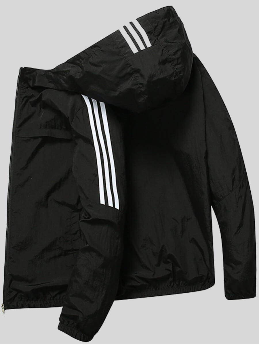 

Lovely Casual Hooded Collar Patchwork Black Men Jacket