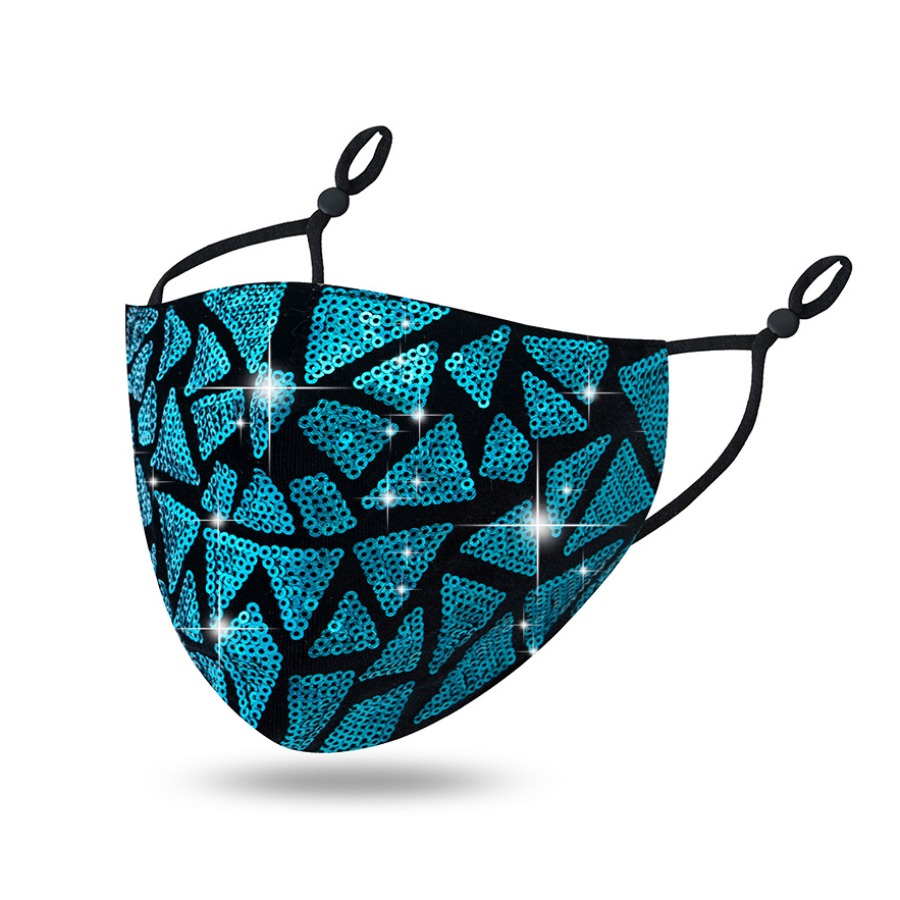 

lovely Sequined Blue Face Mask
