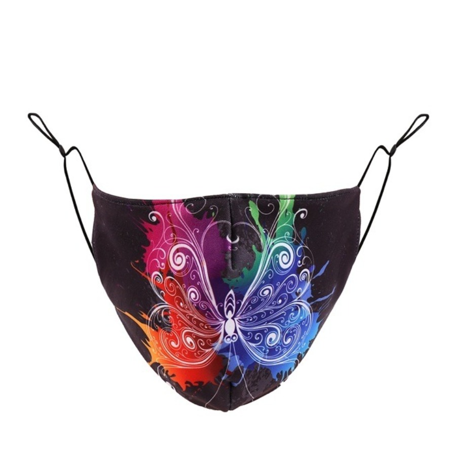 

Lovely Butterfly Print Multicolor Face Mask, Multi