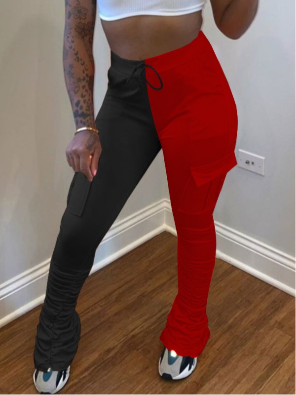 

lovely Stylish Patchwork Black Pants