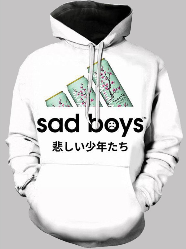 

lovely Sportswear Hooded Collar Letter Print White Men Hoodie