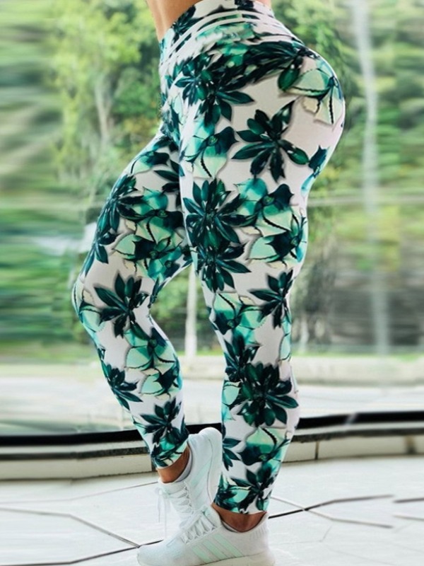 

lovely Sportswear Print Skinny Green Pants