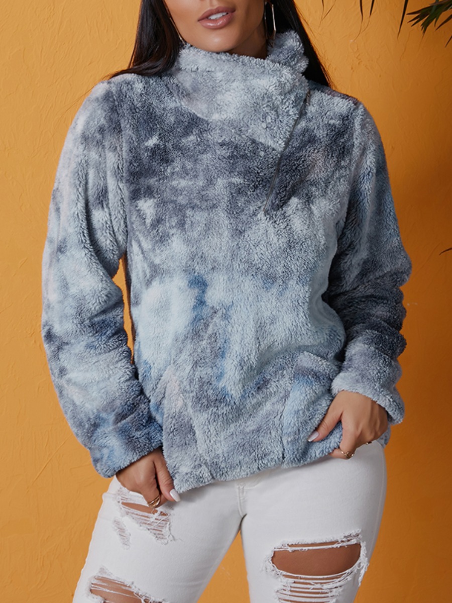 

lovely Trendy Tie-dye Blue Hoodie