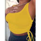 Lovely Sexy Drawstring Yellow Camisole