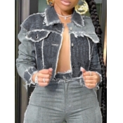 LW Stretch Raw Edge Patchwork Denim Jacket
