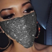 LW Sweet Sequined Black Face Mask